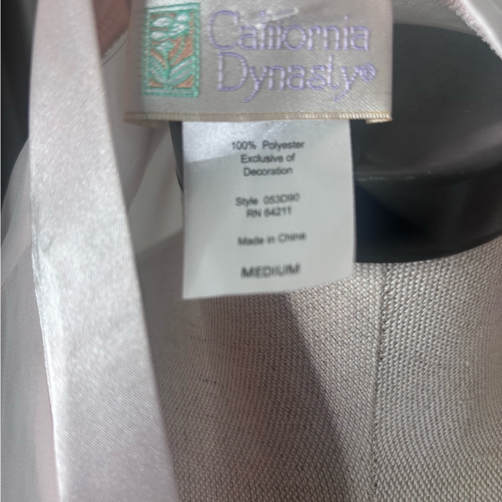 Vintage California Dynasty Sheer Lace Robe Pink Satin Trim – Medium - Picture 13 of 13